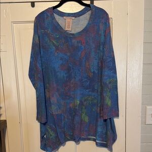 Philosophy Blue Long Sleeve Boxy Tunic